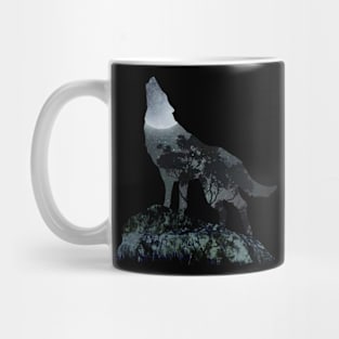 Wolf Howling at the Moon Mug